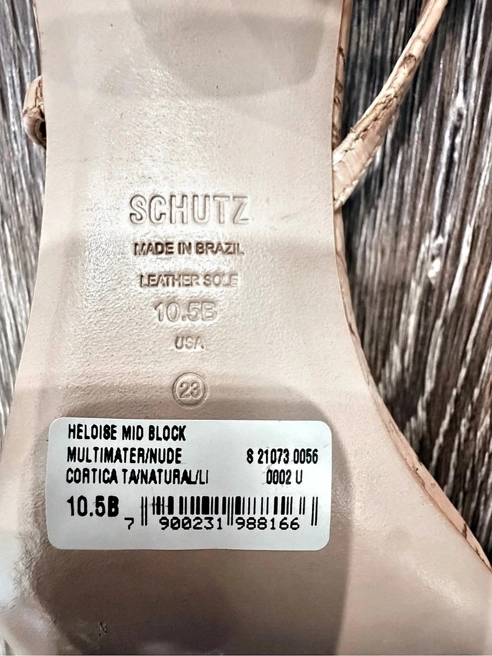 Schutz Heloise Mid Block Heel Leather Sandals US 10.5B New in box